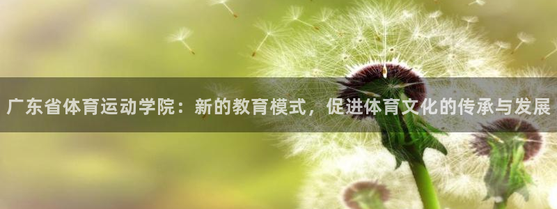 凯发官网下载是干嘛的公司：广东省体育运动学院：新的教育模式，
